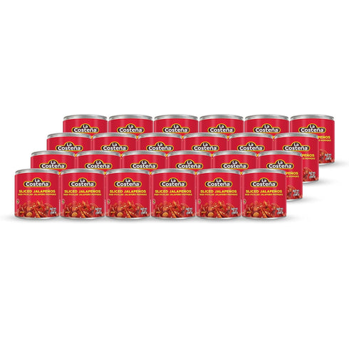7oz, 24 Pack La Costea Sliced Red Jalapeno Peppers for Mexican Food, Jalapeno Salsa, Enchiladas, Guacamole, Spicy Nacho