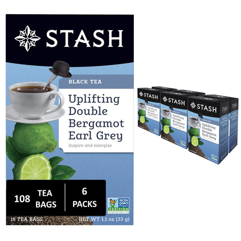 Stash Tea Double Bergamot Earl Grey Black Tea - Caffeinated, Non-GMO Project