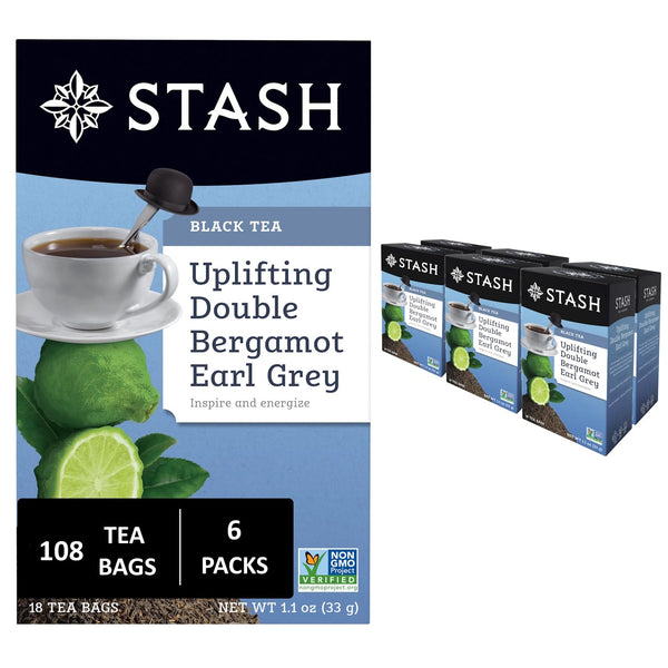Stash Tea Double Bergamot Earl Grey Black Tea - Caffeinated, Non-GMO Project