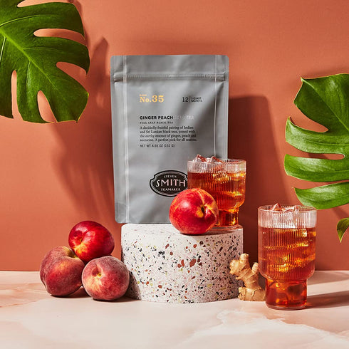 Steven Smith Teamaker Ginger Peach Iced Tea No. 35, Refreshing Caffeinated Sugar-Free Full Leaf Black Iced Tea Bags