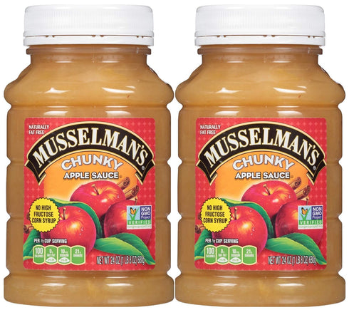 Musselman's CHUNKY Apple Sauce, Pack of 2, 24 oz Jars