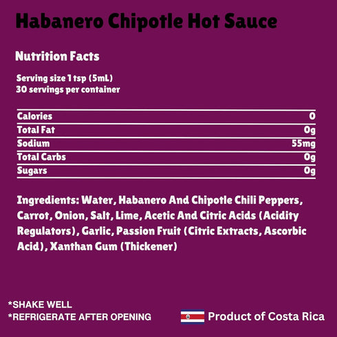 Spice Not 5oz Habanero Chipotle Hot Sauce, Smoky, Spicy, and Slightly Sweet Small-Batch Hot Sauce with a Hint
