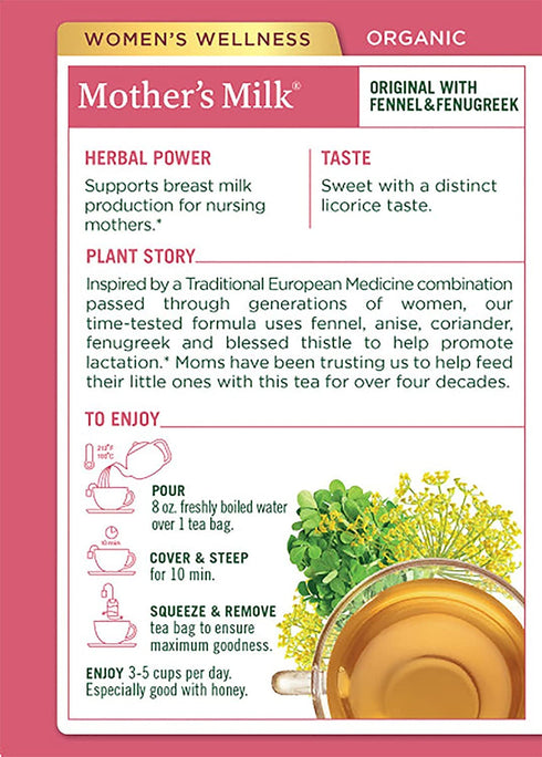 (16 Count (Pack 4)) Traditional Medicinals Organic Mothers Milk Herbal Tea, Promotes Healthy