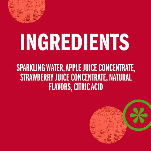 8.4 OZ, 24 IZZE Sparkling Water Juice Beverage Blend, Strawberry, No Sugar Added, FL Cans