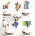 Slime Cupcake Toppers 18 pcs - Painting Themed Art Happy Birthday Decor for Boy Girl Party Supplies