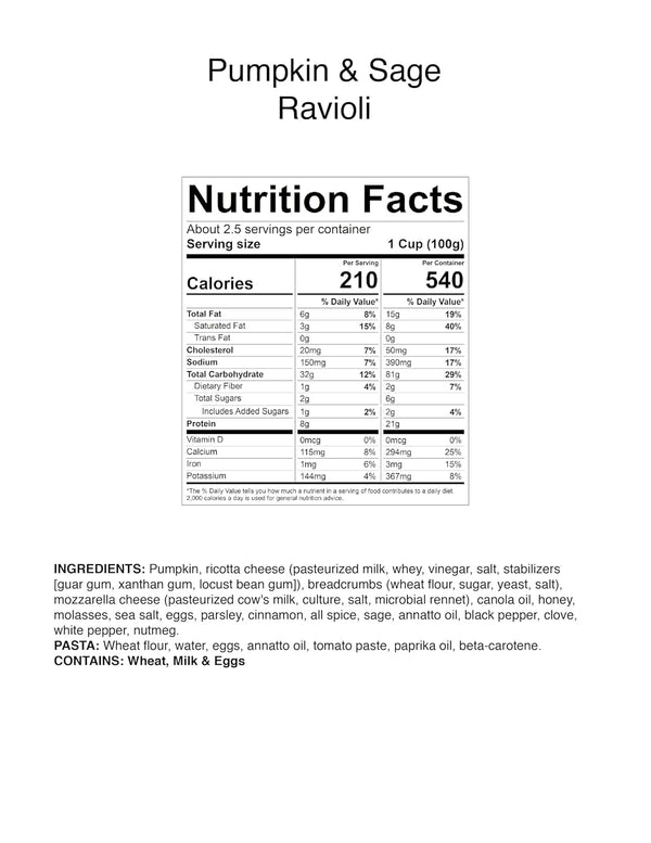 Generic 6) Nuovo Pumpkin & Sage Ravioli (Case