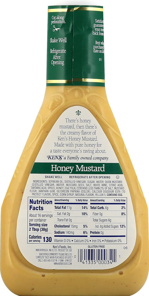 Pack, 16 oz. (Pack 2) Ken's Steak House Honey Mustard and Ranch Dressing Variety fl