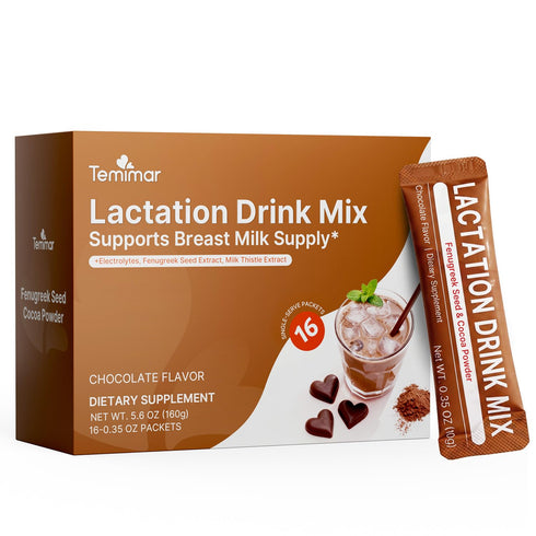 Temimar Lactation Drink Mix for Breastfeeding, with Fenugreek, Milk Thistle, Electrolytes for