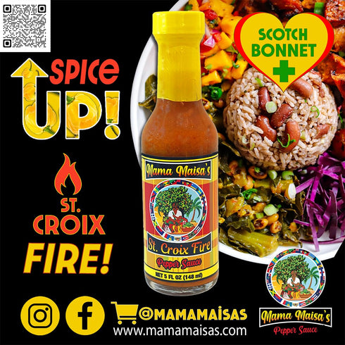 MAMA MAISA'S PEPPER SAUCE 10 oz Mama Maisa's Scotch Bonnet Pepper Sauce, fl Caribbean Curry Hot Sauce with Mustard