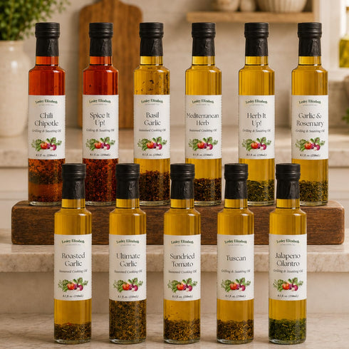 8.5 oz Lesley Elizabeth Mediterranean Herb Seasoned Cooking Oil, fl Herb-Infused Olive & Canola Oil for Marinades