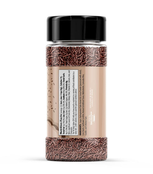 Unpretentious Chocolate Sprinkles, Rich & Real Cocoa Flavor, Decorative Dessert Topping (5 Tbsp)