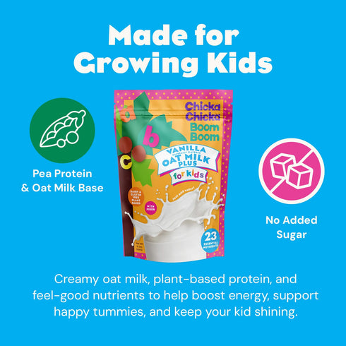 23 1+ Chicka Chicka Boom Boom Vanilla Oat Milk Plus, Plant-Based Toddler Protein Drink Mix, Vitamins & Minerals