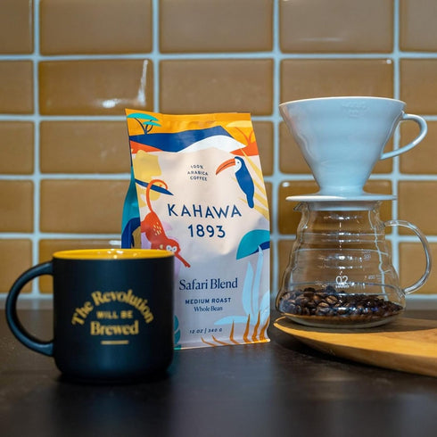 1893 Pack (12 Oz 2) Kahawa Whole Bean Coffee Combo Safari & Serengeti Blend x - As Seen on Shark Tank, High