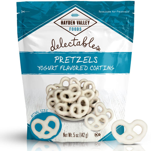 Hayden Valley Foods Vanilla Yogurt Flavored Covered Pretzels | 5 oz Resealable