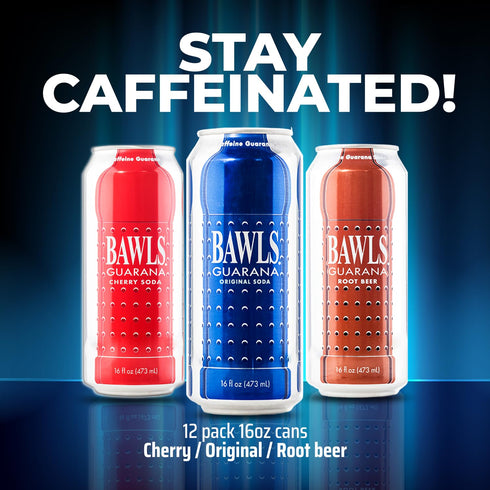 Bawls Pack, 16oz 12 Pack Guarana Variety Guarana Drink, Guarana Soda, Guarana Fueled Soda for Energy, High Energy