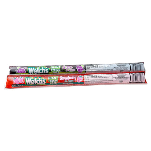 27 Count, 5.5oz Welch Soda Giant Freeze Pops, Each, Grape & Strawberry Flavor