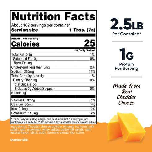 (2.5 Nutricost Pantry Yellow Cheddar Cheese Powder Pounds Per Bottle) - Powdered Cheese :: Great for Cooking, Baking