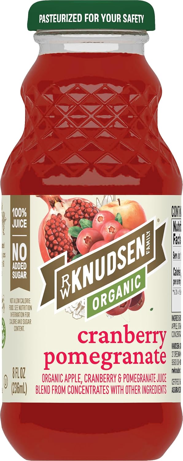 R.W. Knudsen Organic Cranberry Pomegranate Juice, 8 fl oz (12 Pack)
