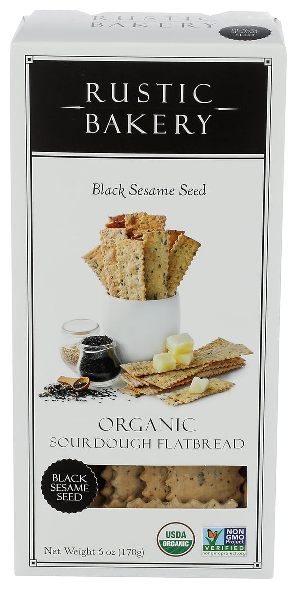 Rustic Bakery, Flatbread Black Sesame Organic, 6 Ounce