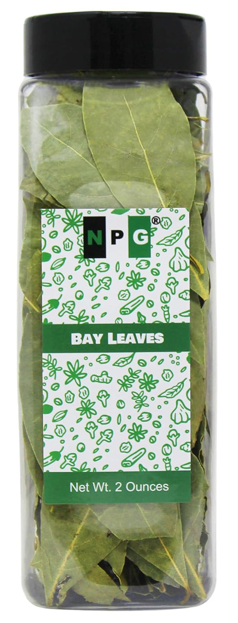 NPG Whole Bay Leaves - 2 Oz Dried Laurel Leaf, Aromatic Spice Herbs for Cooking Stew, Soup, Sauces, Seafood, Meat