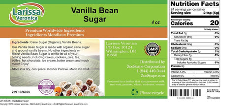 Larissa Veronica (4 oz, 526396) 2 Pack Vanilla Bean Sugar ZIN: