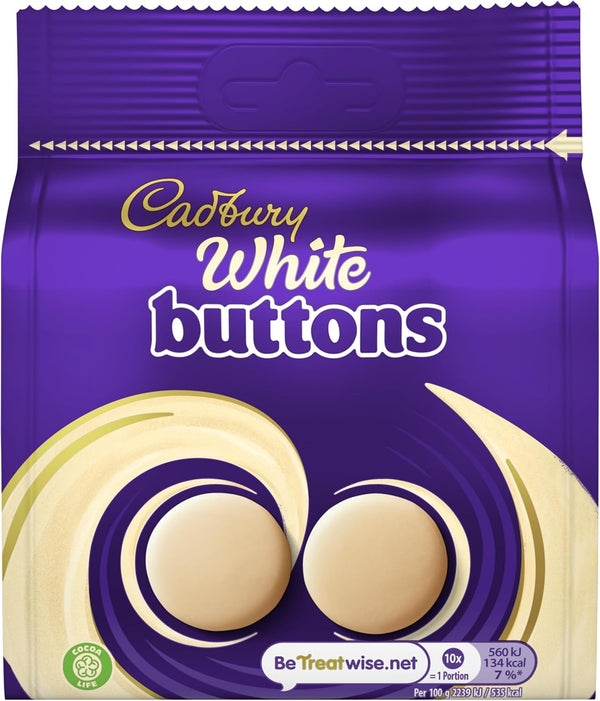 Cadbury Dairy Milk White Button 85g (Pack of 2)