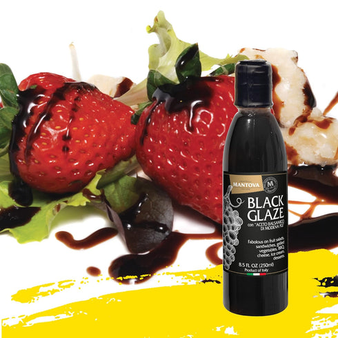 8.5 oz. (Pack 2) Mantova Balsamic Vinegar Glaze of Modena PGI, Perfect for Ice Cream, Marinades, Cocktails, Pasta