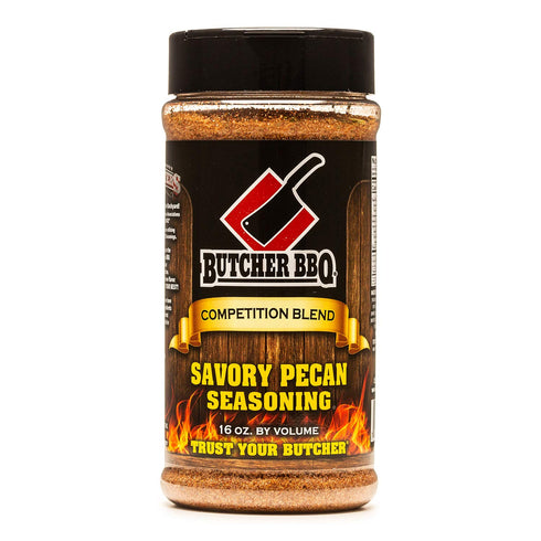 Butcher BBQ Savory Pecan Seasoning Barbeque Rub Spices - Gluten Free, World Championship Winning Formula