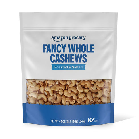 Amazon Grocery, Fancy Whole Cashews, Roasted & Sea Salted, 44 Oz (Previously