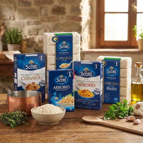 11 lbs (5x1 Packed Riso Scotti Arborio Rice for Risotto, kg) Product of Italy, Chef Selection, Gluten Free, Non-GMO