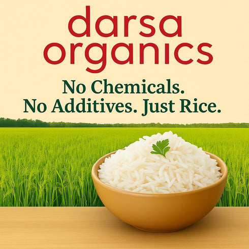 (2lb) Darsa Organics White Basmati Rice - USDA Organic Long Grain White Rice from India - Premium Aromatic & Fluffy