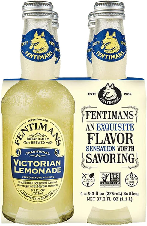 9.3 oz Fentimans Botanically Brewed Classic Victorian Lemonade Sparkling Soda, fl Bottles Premium Craft Soda/Mixer