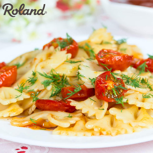 32 Roland Foods Oven Roasted Tomatoes, Marinated with Garlic and Oregano, Specialty Imported Food, - Bag cherry Ounce