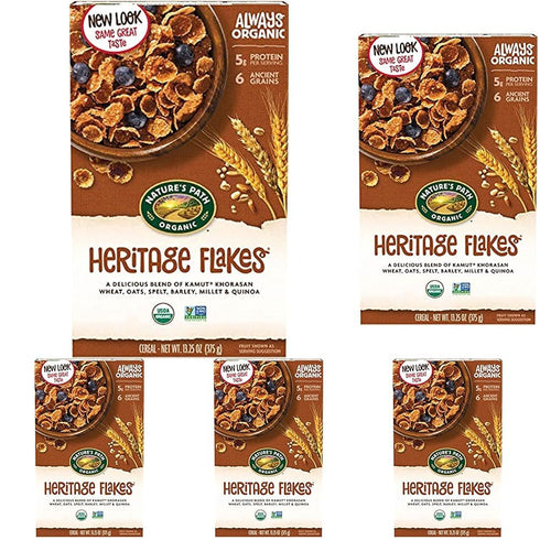 Nature's Path, Cereal Heritage Flakes Organic, 13.25 Ounce (Pack of 5)