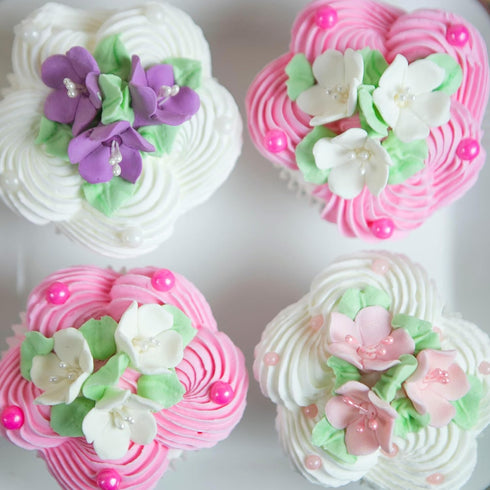 100 Count Global Sugar Art Blossom Sugar Wedding Cake Flowers White with Pearl Stamens, Unwired, by Chef Alan Tetreault