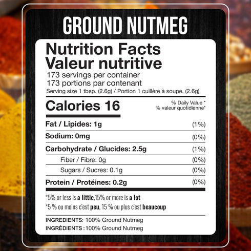 17.63oz (500g) Fresh Finest Ground Nutmeg Powder, Best for Sweet & Savory Recipes, Premium Spice for Cooking