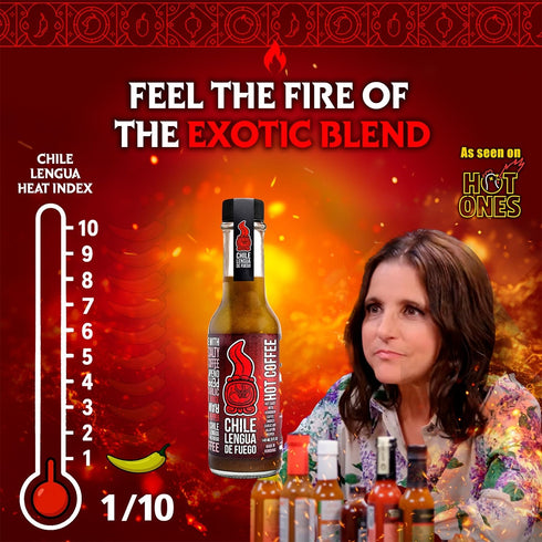 (Pack 1, Chile Lengua de Fuego Mild Hot Sauce of Hot Coffee)