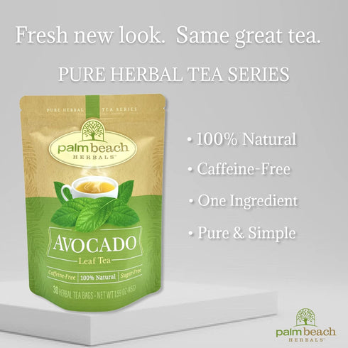 Palm Beach Medicinal Herbs - Avocado Leaf Tea, Pure Herbal Tea Series, 30ct