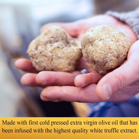 8.45 Oz (Pack 1) De La Rosa White Truffle Oil, First Cold Pressed, Vegan, Kosher, Non-GMO & Gluten Free, Drizzle Over