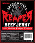 2.6oz 3-Pack Buffalo Bills Reaper Beef Jerky (beef jerky made with Carolina Reaper Peppers)