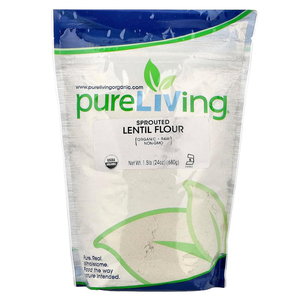Pureliving Pure Living Organic Sprouted Lentil Flour, 24 oz (680 g)