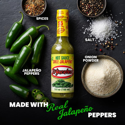 5 (Pack 3) El Yucateco Hot Sauce, Chile Jalapeno, Ounce