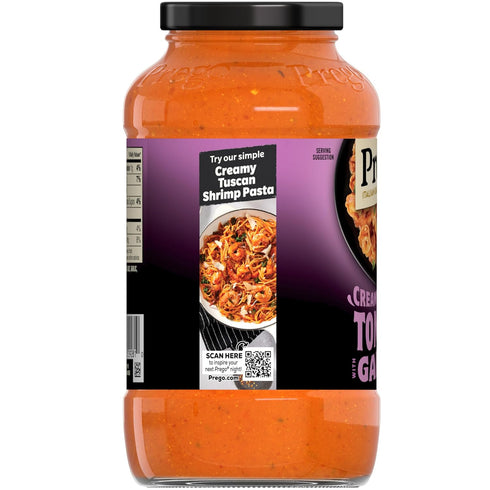 23.75 oz (6 Pack) Prego Creamy Tomato Pasta Sauce With Garlic, Jar