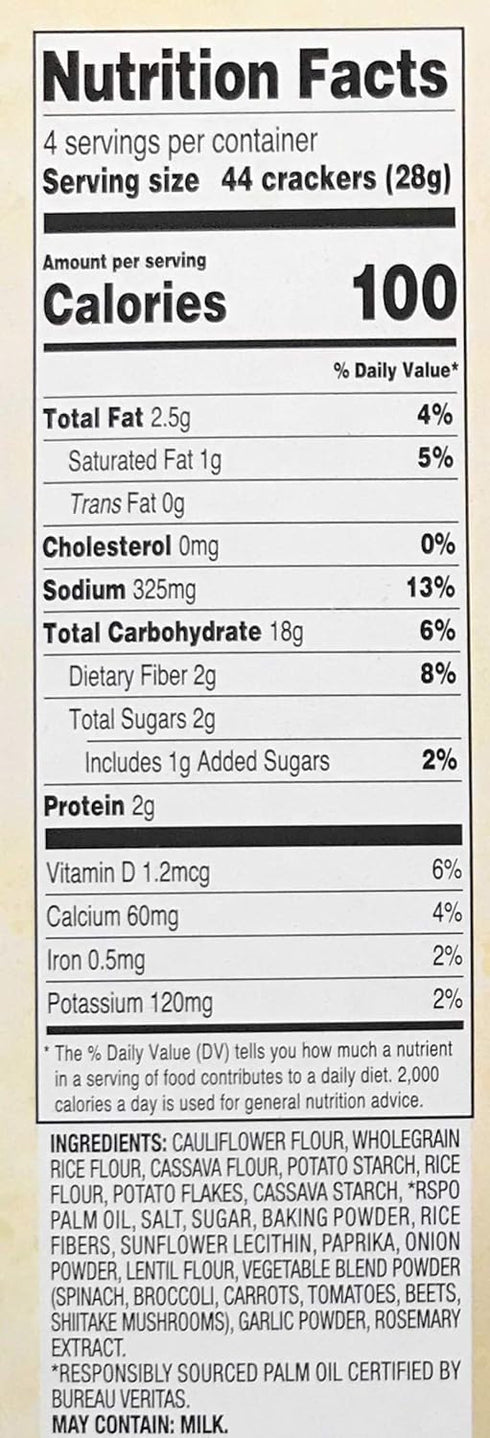 Simply Nature Cauliflower Crackers Sea Salt
