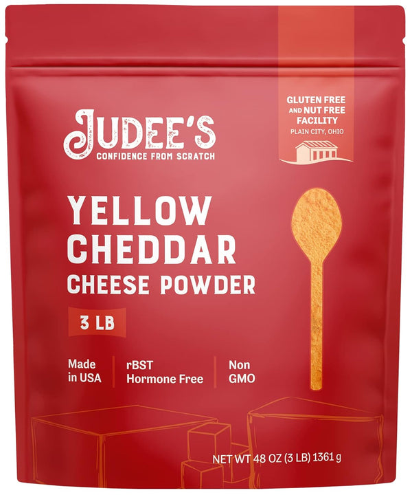 Judee's Gluten Free Yellow Cheddar Cheese Powder - Popcorn & Snack Seasoning