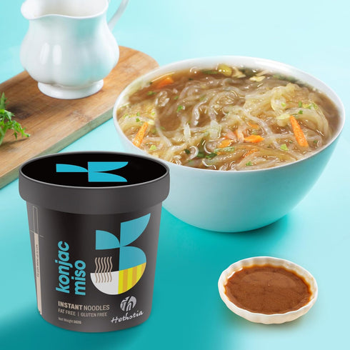 6 Packs Hethstia Konjac Noodles Instant Miso Soup Cup Shirataki Pasta Angel Hair with Low Carb Miso Broth, Ready to Eat
