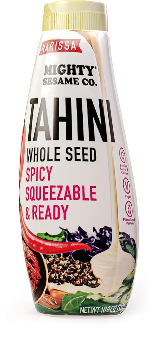 Mighty Sesame Co. Harissa Tahini, Spicy Chili Squeezable & Ready Sesame Paste,