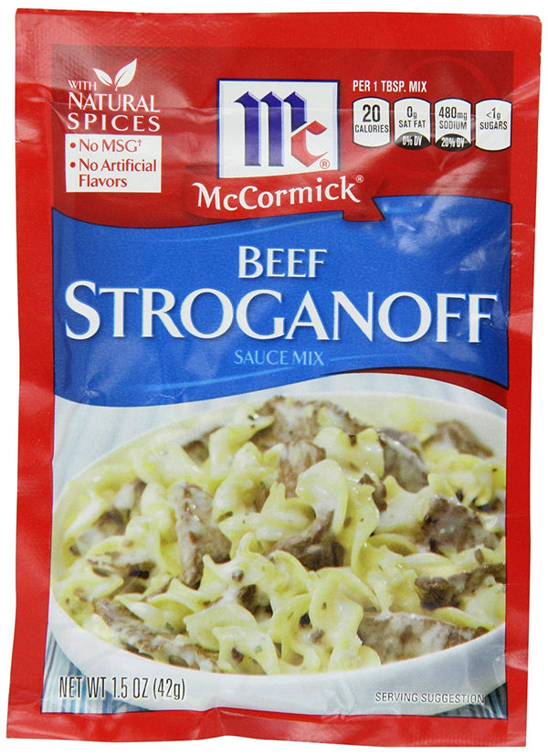 McCormick Beef Stroganoff Sauce Mix, 1.5 oz Packets, 4 Pack