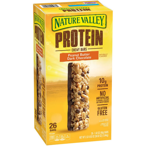 Nature Valley Protein Peanut Butter Dark Chocolate Gluten-free Chewy Bars (1.42 oz.,
