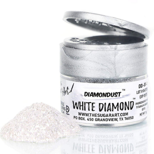 White Diamond Edible Glitter for Drinks, Cocktails, Cake Decorating, 4g, 100% Food-Safe, Kosher, Vegan